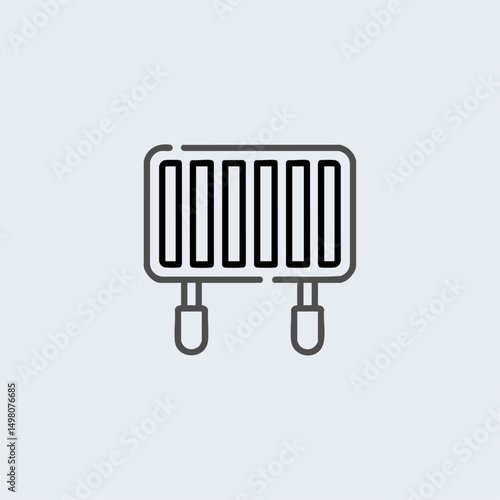 Bbq grill icon logo flat vector design
