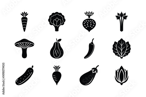 fresh vegetable icon collection vector illustration