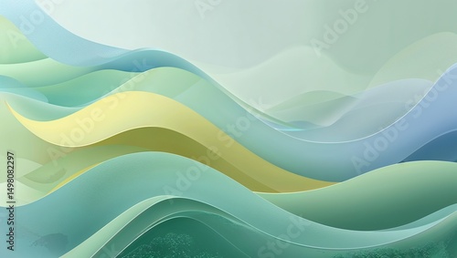 Soothing Pastel Green Abstract   Calming Waves Representing Mental Health and Inner Peace , retro background , background wallpaper , image , photo ,wave background , calm background