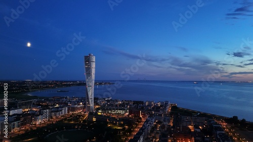 Reflections of Malmö at Twilight