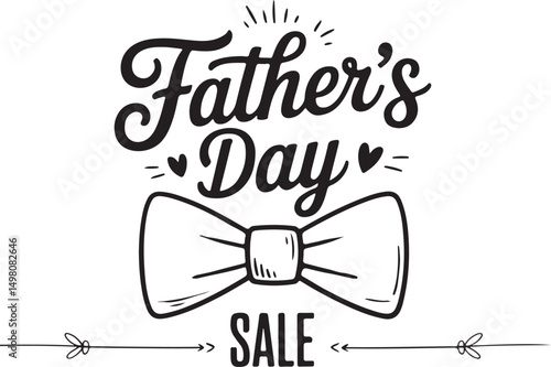 Father's day sale vector illustration featuring a bow tie and decorative elements perfect for marketing and promotions