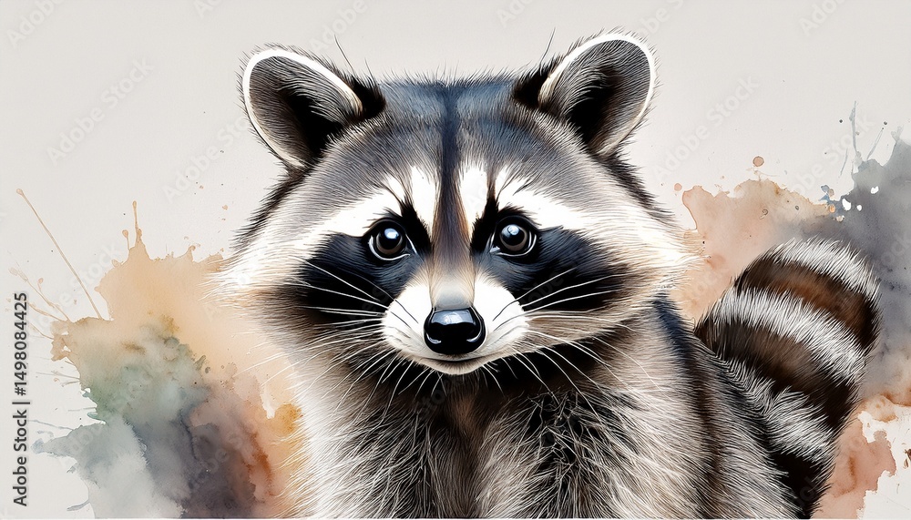 Obraz premium Aquarell Waschbär