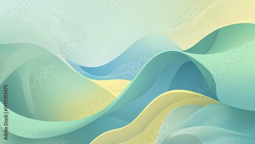Soothing Pastel Green Abstract   Calming Waves Representing Mental Health and Inner Peace , retro background , background wallpaper , image , photo ,wave background , calm background