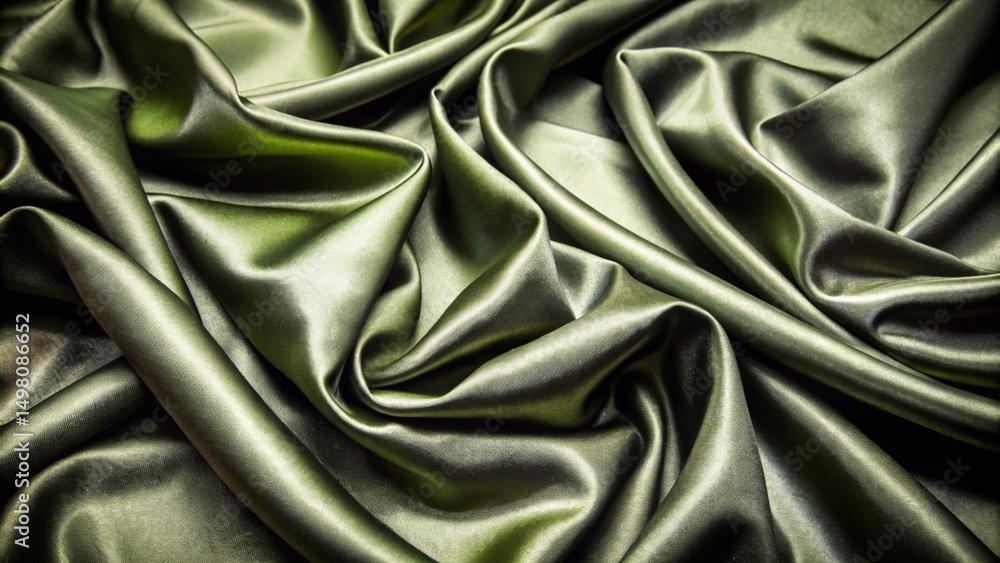 Luxurious Olive Green Silk Fabric Texture Elegant Draped Backdrop Luxurious Olive Green Silk Fabric Texture Elegant Draped Backdrop