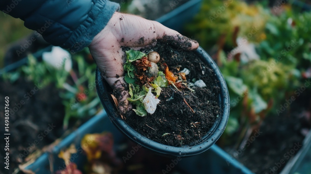 Obraz premium Compost in hand