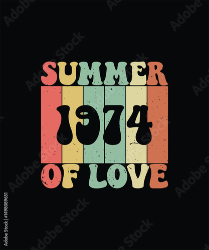 Summer of Love 1974 Retro Vintage T-Shirt