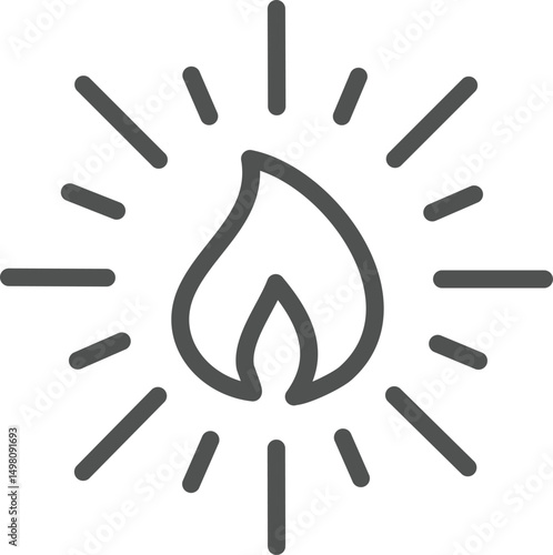 Spark Flame Icon. Editable Stroke