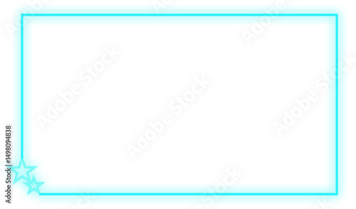 blue neon glowing frame