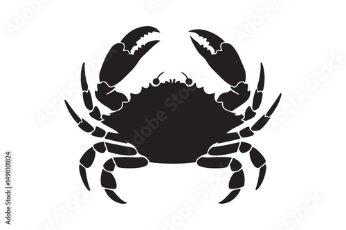 Crab Silhouette Vector Illustration Marine Animal Clipart Design