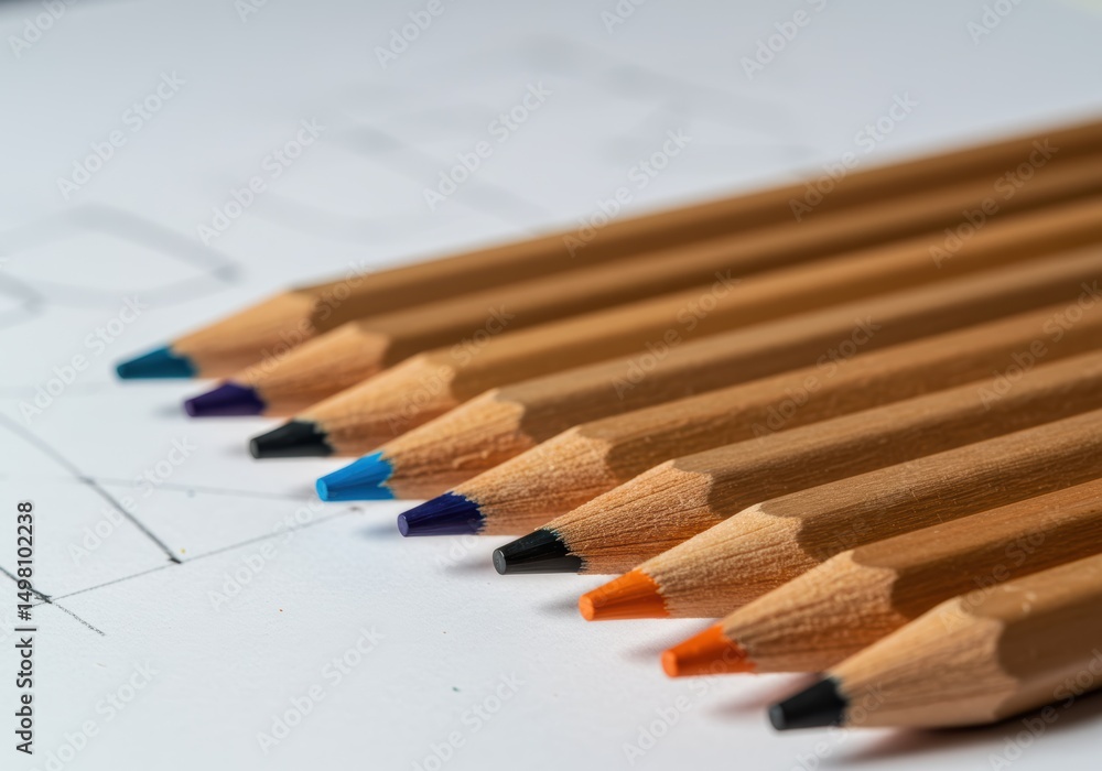 Obraz premium A collection of vibrant colored pencils, perfect for artistic projects and creative endeavors.