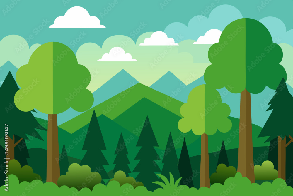 Obraz premium landscape with trees and mountains