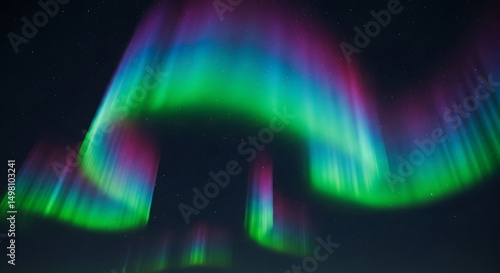 Colorful Northern Lights in Night Sky - Aurora Borealis Magic
