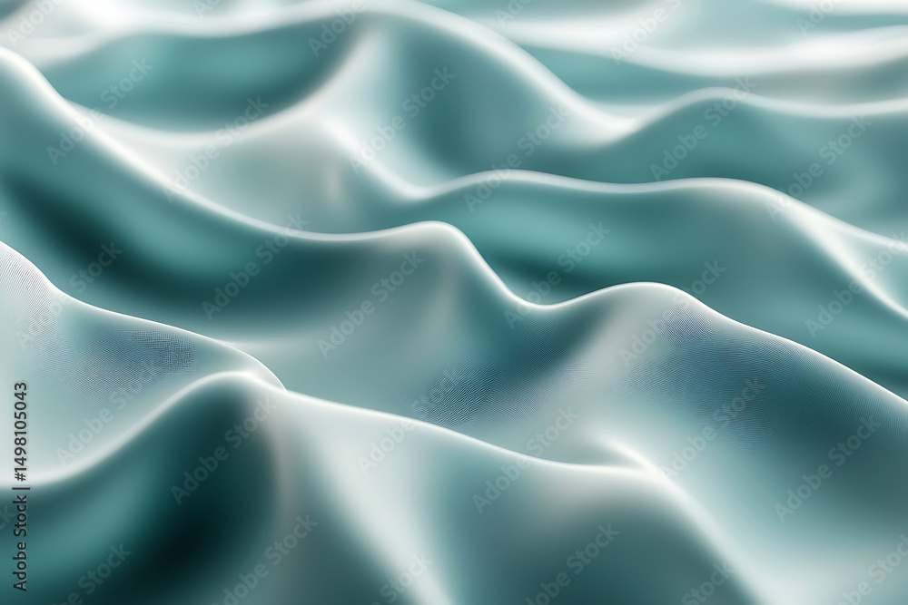 Obraz premium Smooth mint green liquid texture with glossy and flowing details, ideal for cosmetics