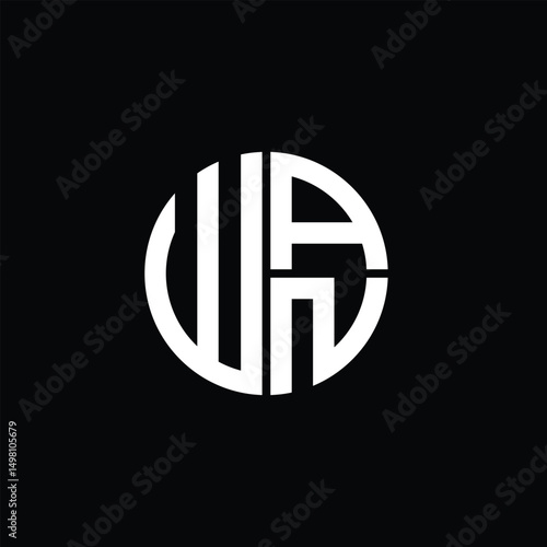 WAN logo WAN icon WAN monogram WAN letter minimalist Circle flat Unique modern abstract logo design.