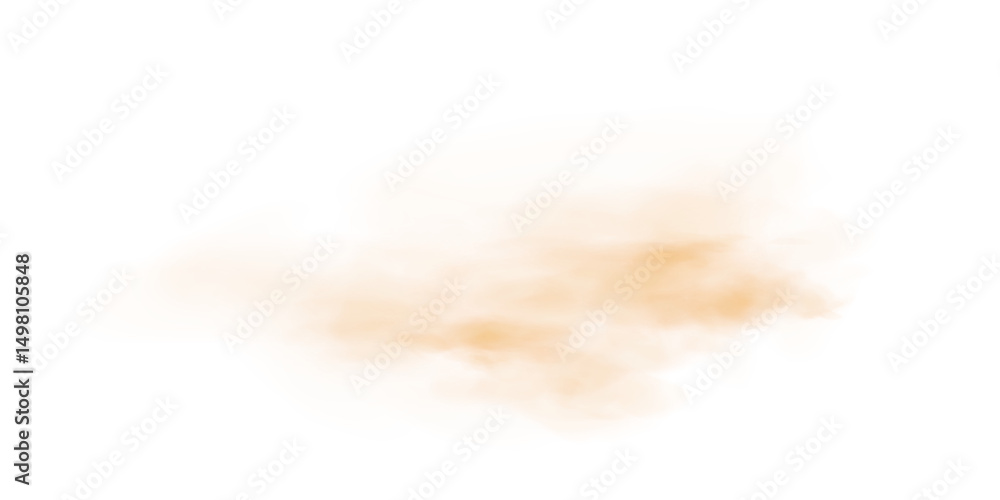 Fototapeta premium Soft Amber Smoke Cloud Floating in Air – Abstract Brownish Mist or Vapor Trail with Light Transparency, Suitable for Backgrounds or Atmospheric Effects