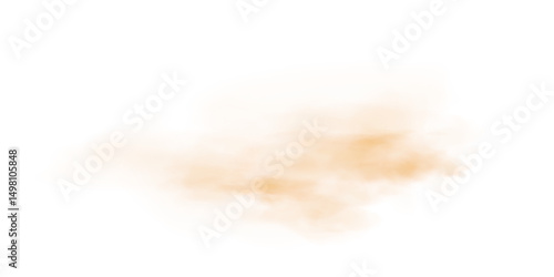 Soft Amber Smoke Cloud Floating in Air – Abstract Brownish Mist or Vapor Trail with Light Transparency, Suitable for Backgrounds or Atmospheric Effects