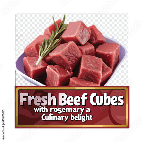 raw meat on a cutting plate vector