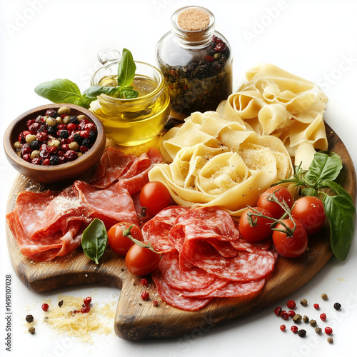 italian pasta with tomato sauce and basil