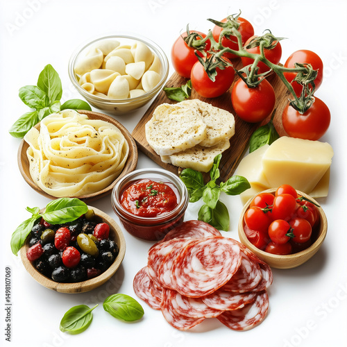italian pasta with tomato and mozzarella