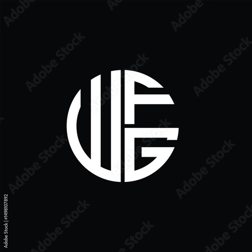 WFG logo WFG icon WFG monogram WFG letter minimalist Circle flat Unique modern abstract logo design.
