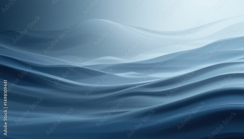 Fototapeta premium Serene Blue and Gray Gradient Background Abstract Waves Texture