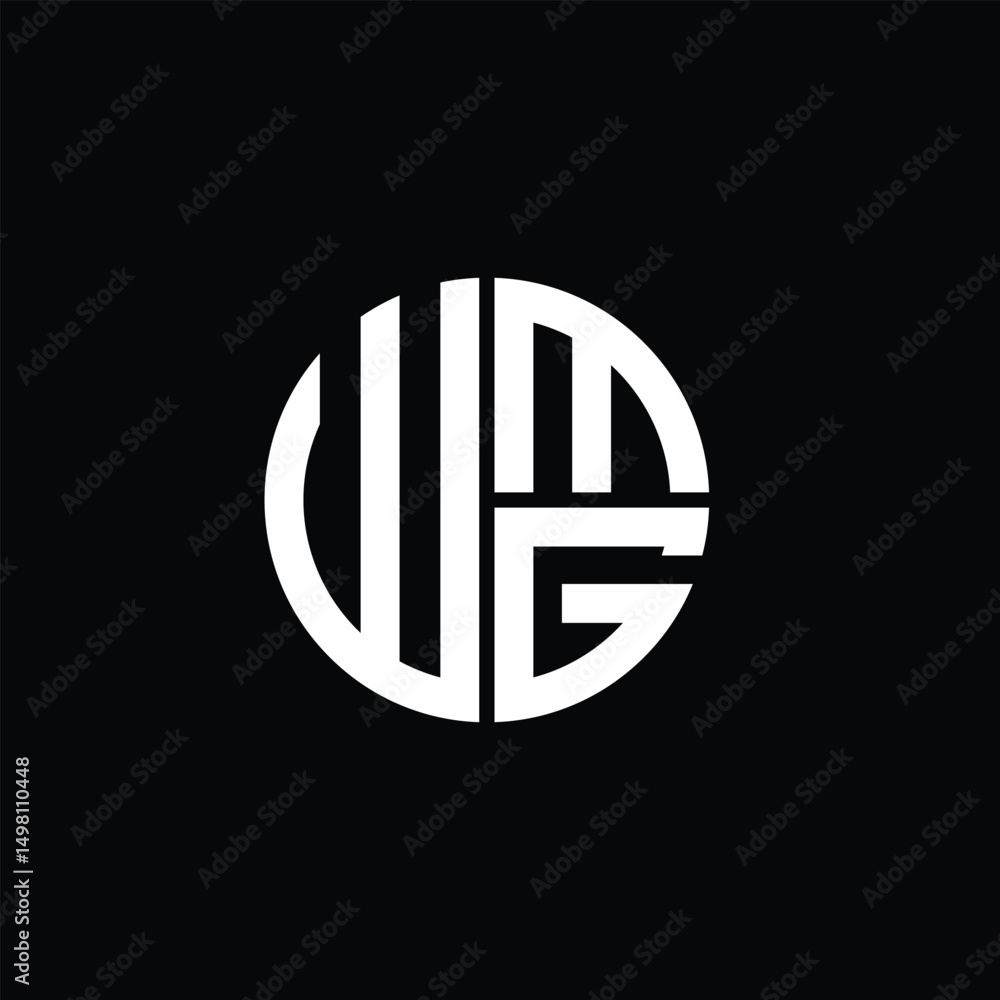 Fototapeta premium WMG logo WMG icon WMG monogram WMG letter minimalist Circle flat Unique modern abstract logo design.
