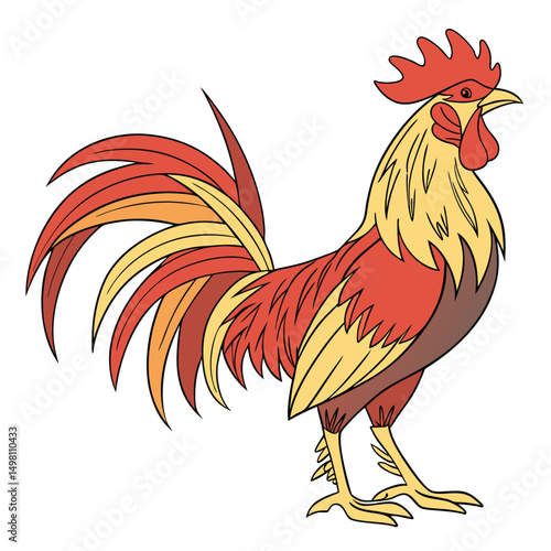 Rooster vector icon logo on white background. rooster logo, vector rooster. Adobe Illustrator Artwork
