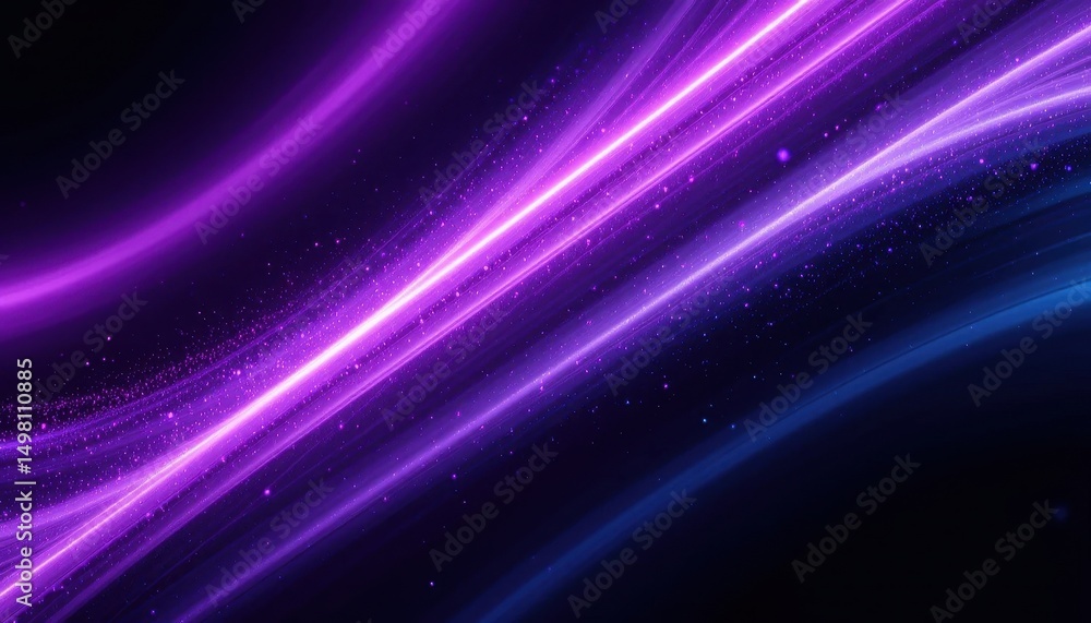 Fototapeta premium Abstract Purple and Blue Gradient Background Bright Neon Lines, Glowing Stripes, and Metallic Texture