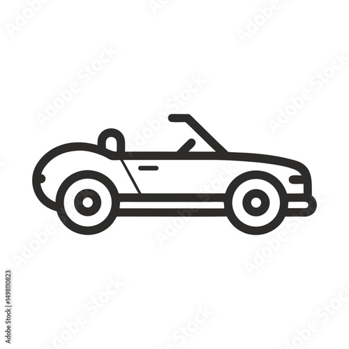 Convertible Car Side View Outline Icon