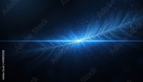 Abstract Blue Light Beam Background Glowing Neon Stripe, Gradient Ombre, Steel Gray, Icy White
