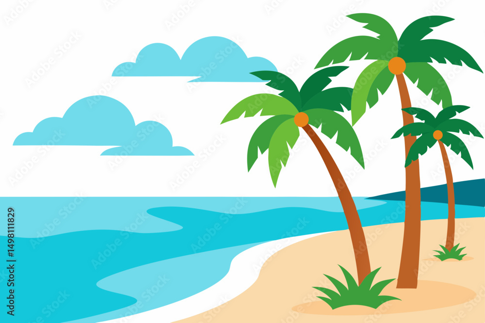 Obraz premium tropical island with palm trees