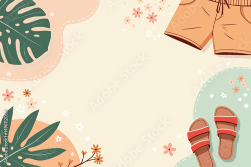 shorts and sandals laid out