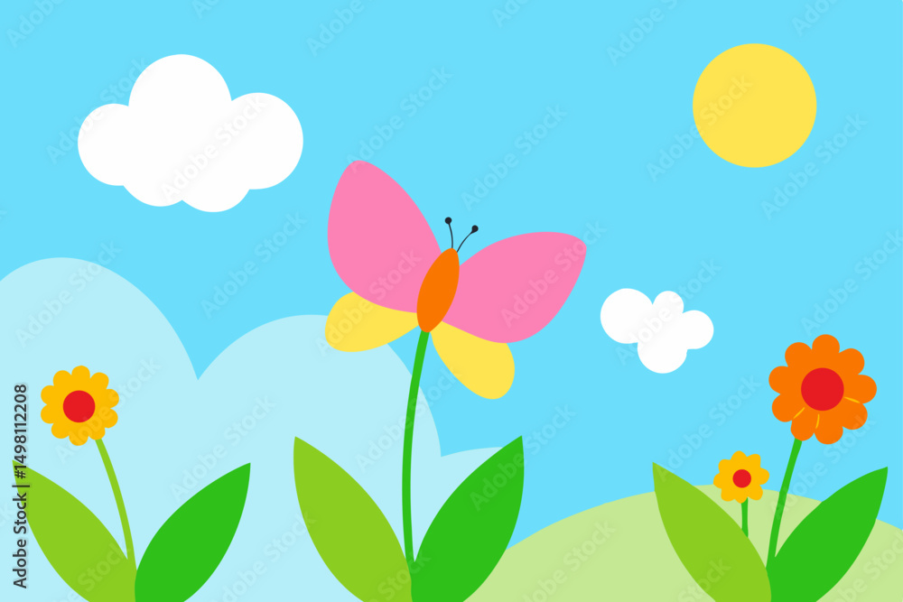 spring flowers and butterflies spring flowers and butterflies