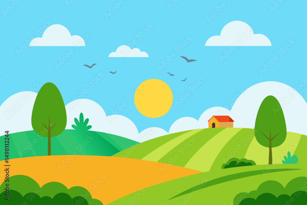Obraz premium summer landscape with trees