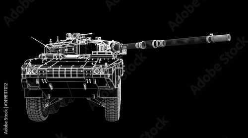 Armored infantry car model isolated on background