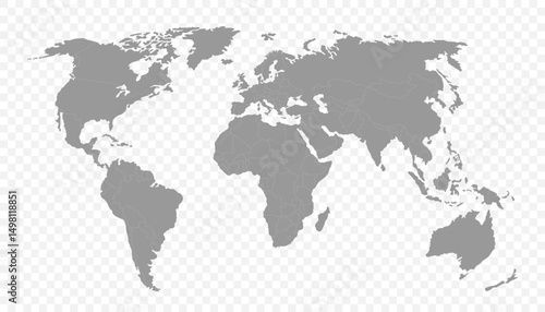 World map isolated on transparent background