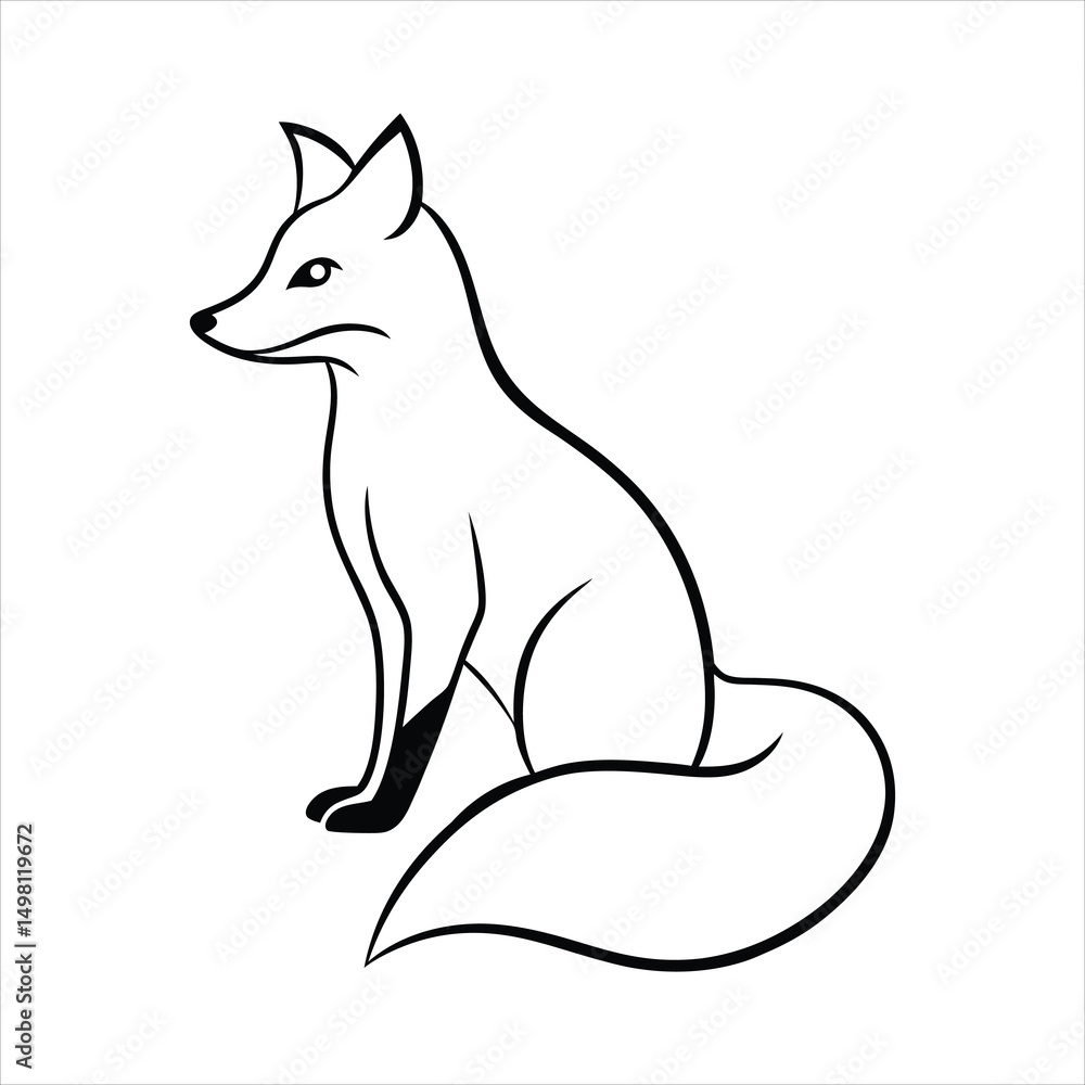 Obraz premium Fox sitting silhouette