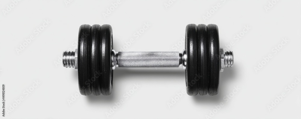 Fototapeta premium Classic single hand weight featuring a hex dumbbell encased in rubber for durability