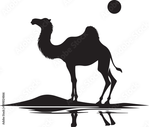 Camels Silhouette Vector Illustration