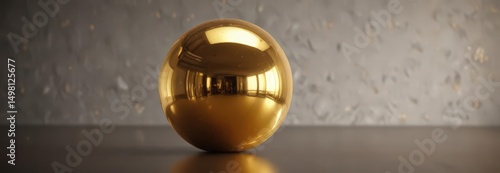 Shimmering gold foil sphere, modern decor  Gleaming metallic surface reflects light ,  glitter,  contemporary,  photography