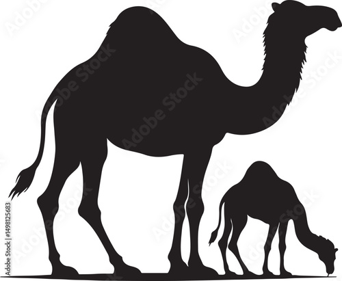 Camels Silhouette Vector Illustration
