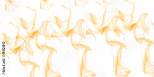 Smoke steam set of airborne particulates and gases emitted with yellow vector background. Abstract chemical fire flame isolated on a white background. Line art illustration depicting smoke.