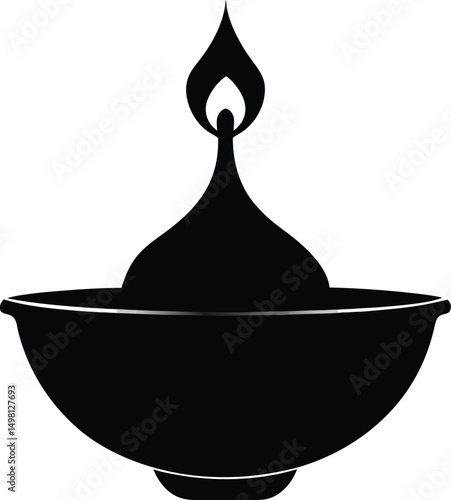 Diya light silhouette
