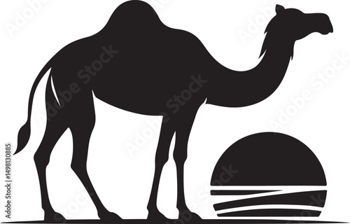 Camels Silhouette Vector Illustration