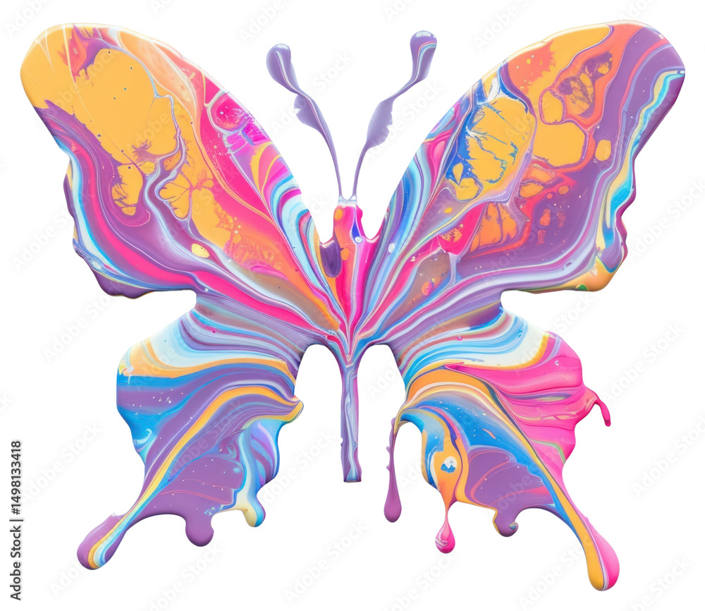 Obraz premium PNG Colorful abstract butterfly art