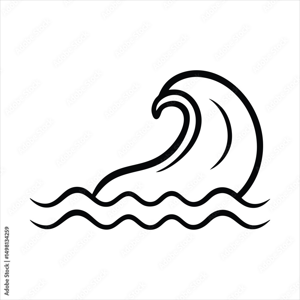 Obraz premium Ocean wave silhouette