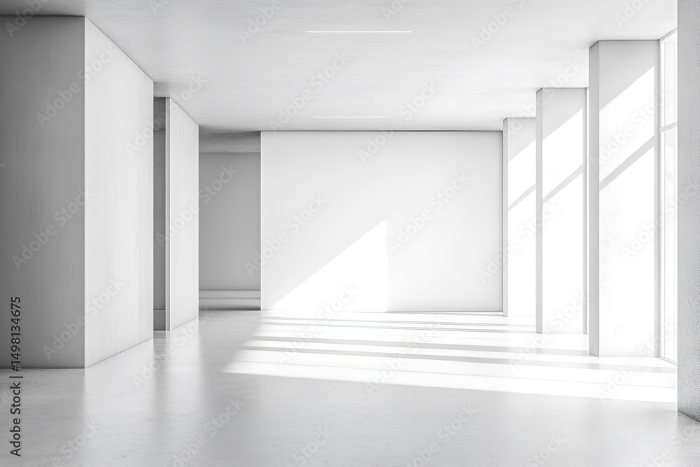 custom made wallpaper toronto digitalModern Minimalist Interior Design Sunlight Streaming Through Large Windows in a White Room