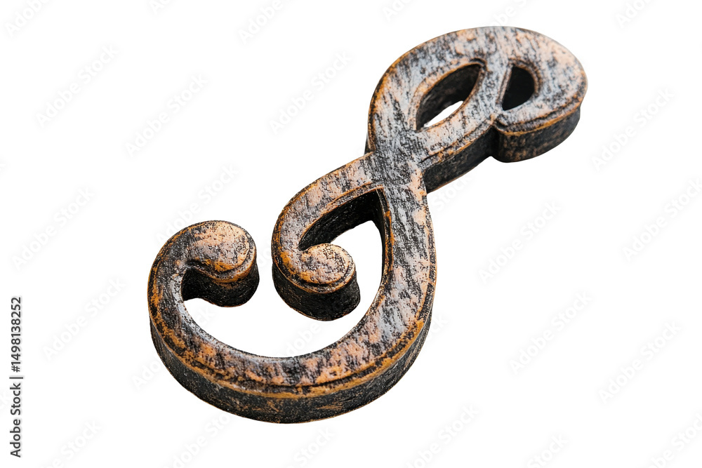 Decorative red musical clef symbol representing rhythm and melody in artistic design for various creative projects Decorative red musical clef symbol representing rhythm and melody in artistic design for various creative projects