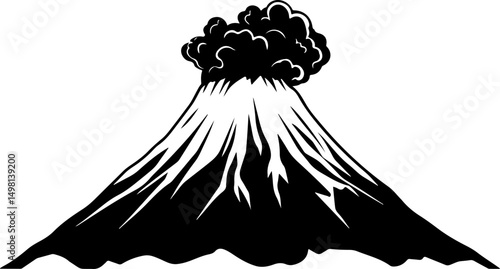 graphic of erupting volcano mountain
