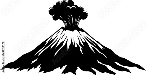 graphic of erupting volcano mountain